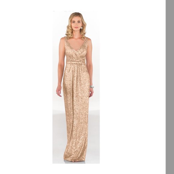Sorella Vita Gold Sequin Bridesmaid Dress - Picture 1 of 5